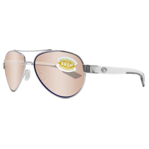 Costa Del Mar Loreto Women`s Palladium Frame/silver Copper 580p Lens LR21OSCP