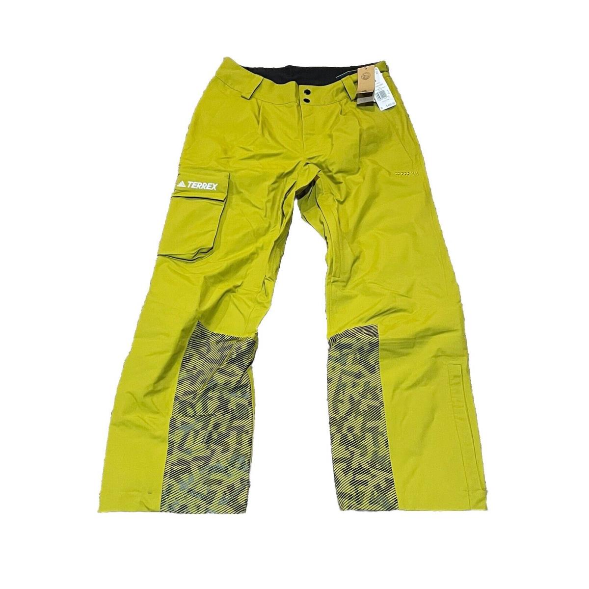Adidas Terrex 3L Pcn Alpine Snow Skiing Pants Green HC7717 Men`s Size Small