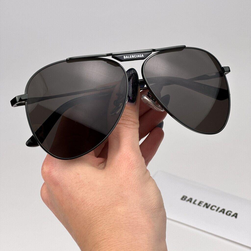 Balenciaga BB0244S 001 Grey Grey Pilot Unisex Sunglasses BB 0244S