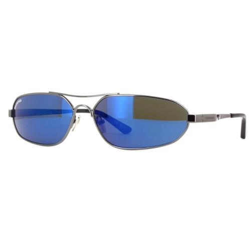 Balenciaga Stretch Cat-eye Mirrored Oval Sunglasses - Blue - BB0227S