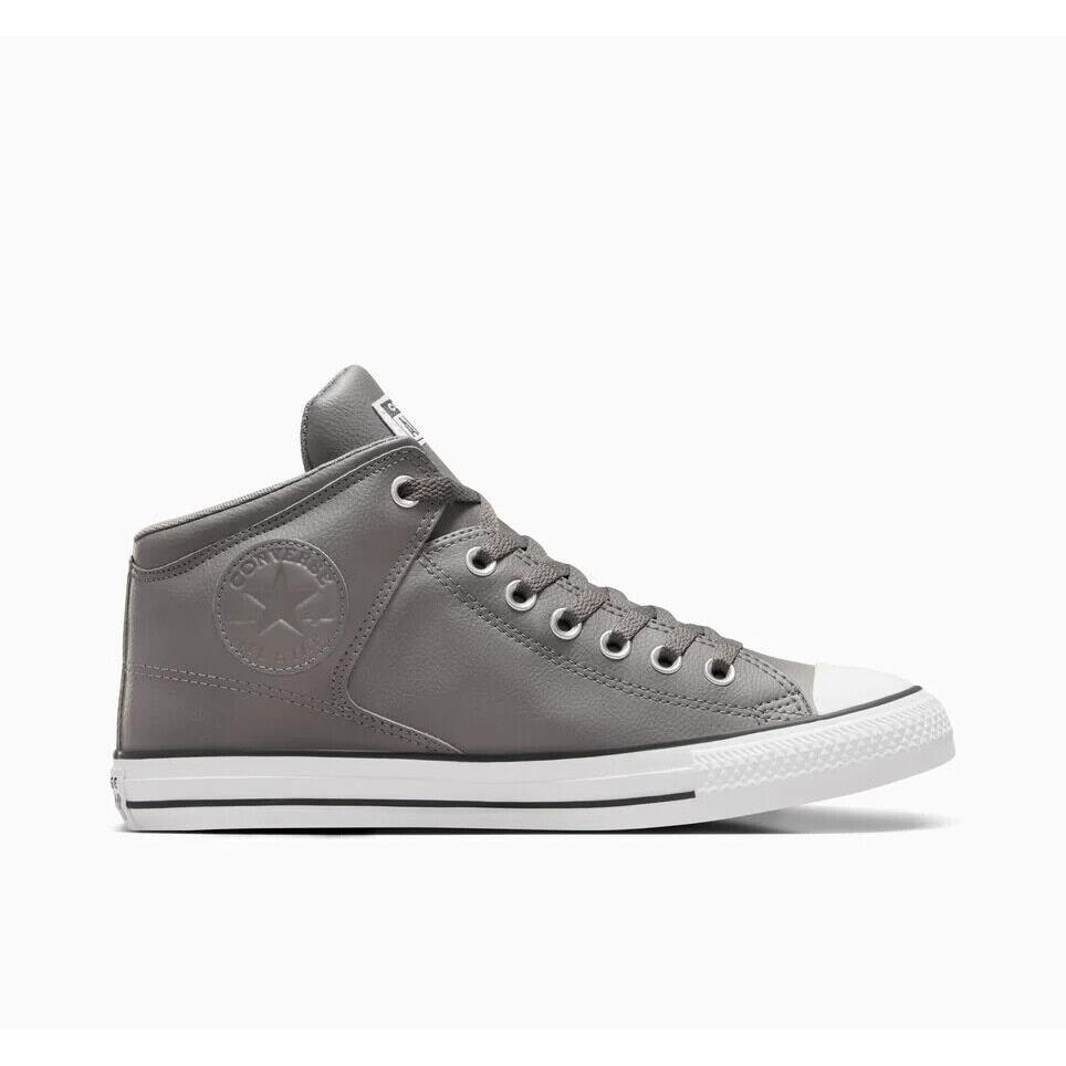 Converse Mens Chuck Taylor All Star High Street Mid Sneaker Leather Gray Grey