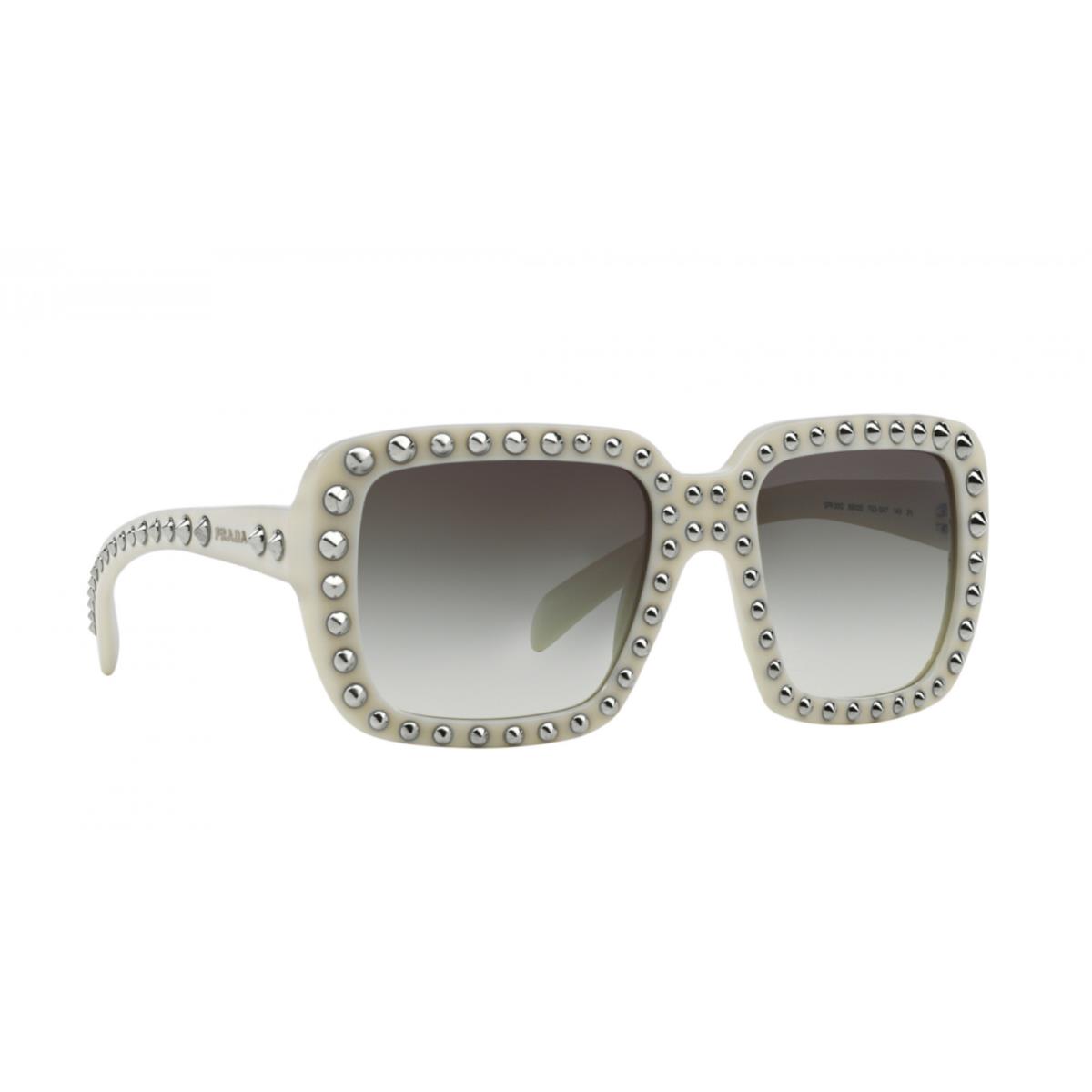 Prada Ornate SPR30Q-F 7S3-0A7 56mm Ivory Stud Square Sunglasses Italy