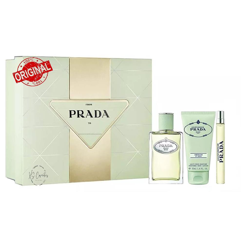 Prada Infusion D` Iris 3 Pcs Set- 3.4 oz +0.33 oz Edp Spray+1.7 oz Body Lotion