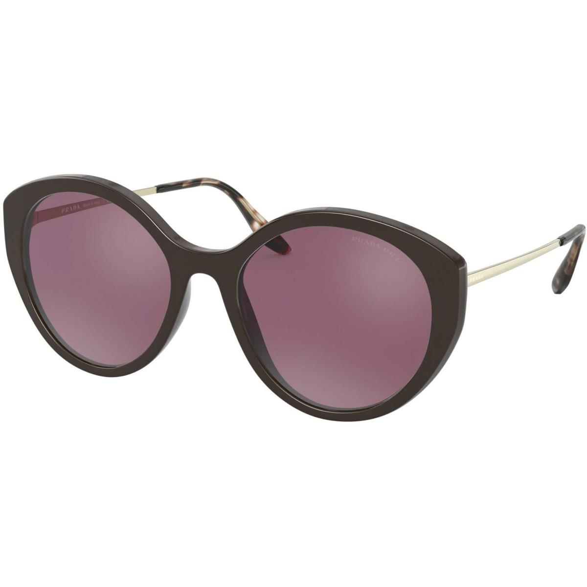 Prada Sunglasses PR18XS DHO04C 55mm Brown / Polarizd Pink Silver Mirror Lens