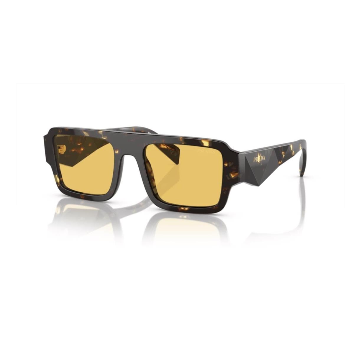 Prada Sunglasses PRA05S 16O10C 53mm Black Malt Tortoise / Yellow Lens