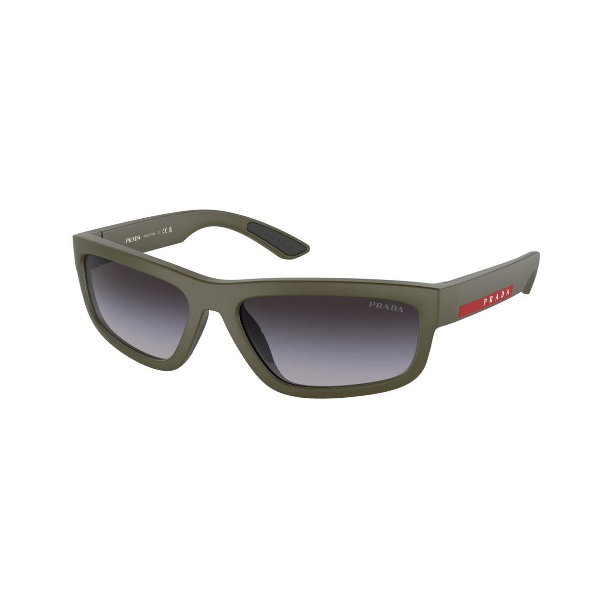 Prada Linea Rossa PS 05ZS 15X09U Green Military Matte Grey 59mm Men`s Sunglasses