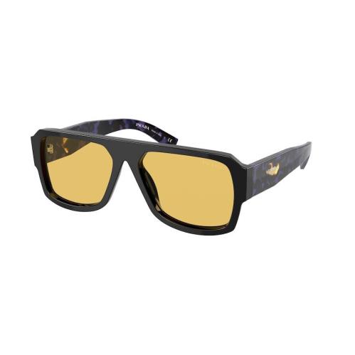 Prada PR 22YS 1AB0B7 Pilot Black Yellow 56 mm Men`s Sunglasses