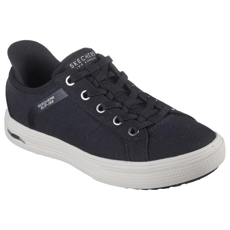 Womens Skechers Slip-ins: Arch Fit Arcade - Forever Cozy Black Canvas Shoes