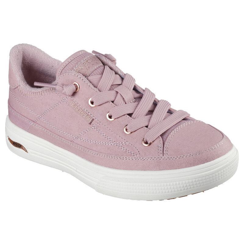 Womens Skechers Arch Fit Arcade - Meet YA There Mauve Canvas Shoes