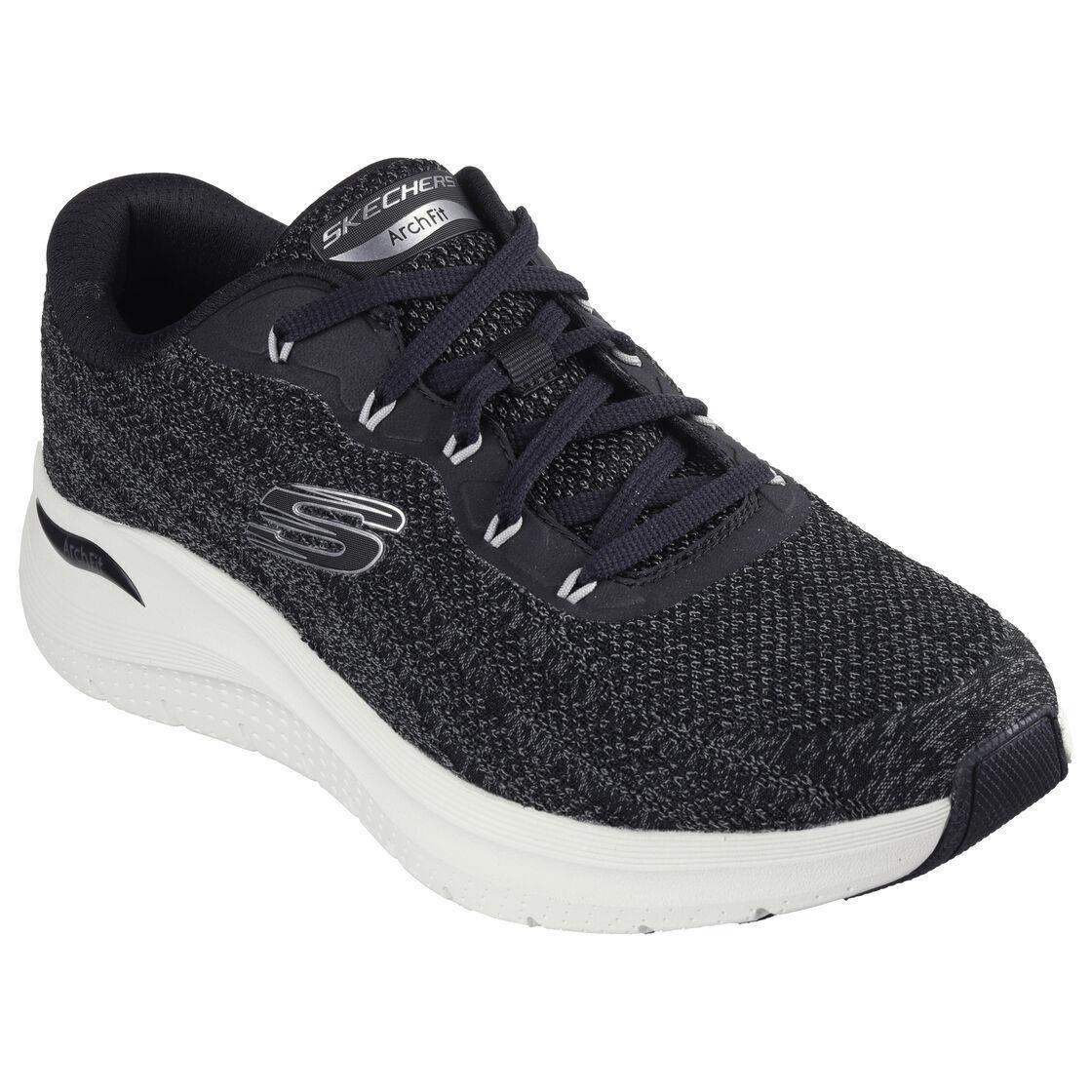 Man Skechers Arch Fit 2.0 Road Wave Sneaker Shoe 232701 Black/white Brand