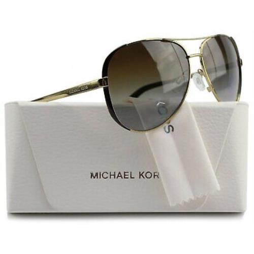 Michael Kors MK5004 Chelsea Aviator Polarized Sunglasses Gold W/brown Gradient - Brown , Brown Frame, Brown Lens