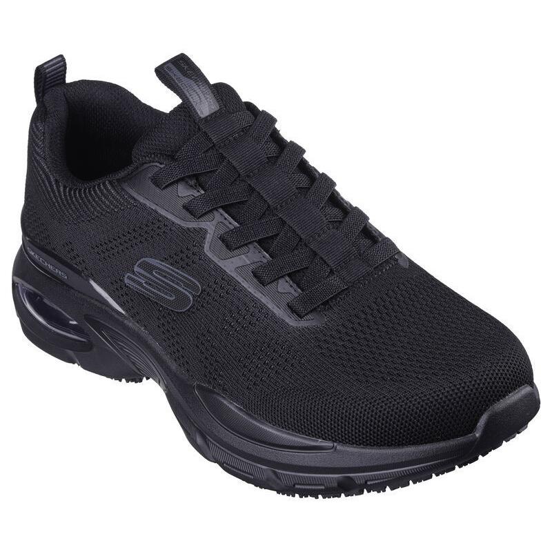 Mens Skechers Work: Skech-air Ventura SR Black Mesh Shoes - Black