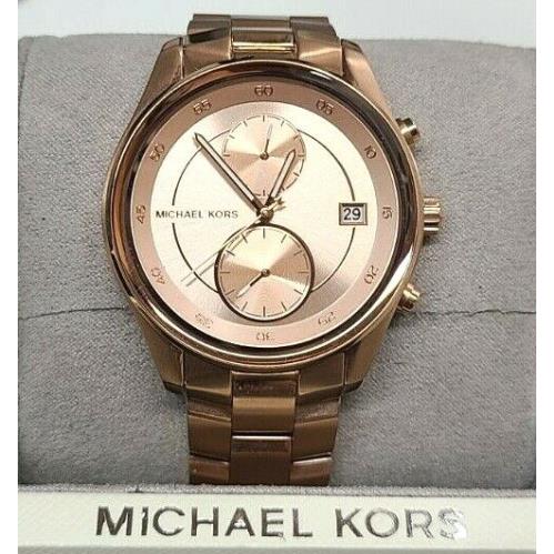 Michael Kors MK6465 Rose Gold Dial Rose Gold Stainless Chronograph Women`s Watch