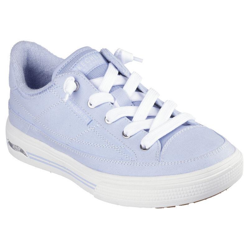 Womens Skechers Arch Fit Arcade - Arcata Light Blue Canvas Shoes