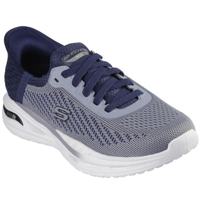 Mens Skechers Slip-ins: Arch Fit Orvan - Drex Gray Navy Mesh Shoes