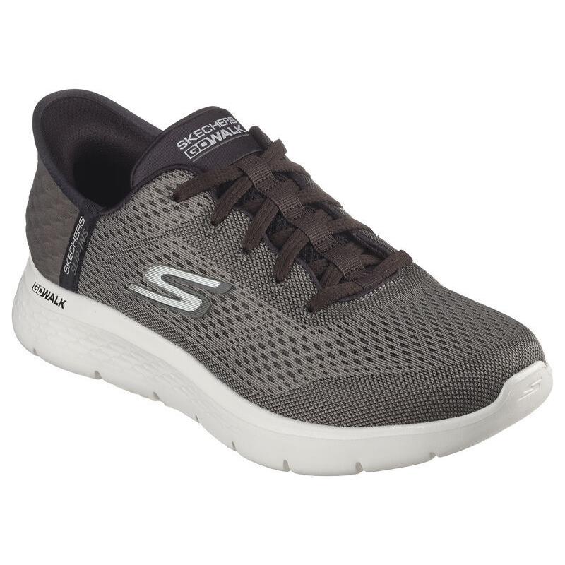 Mens Skechers Slip-ins: GO Walk Flex - World Brown Mesh Shoes