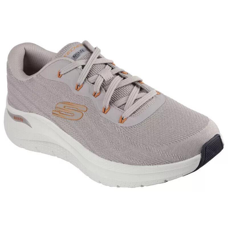 Extra Wide Fit Man Skechers Arch Fit 2.0 Road Wave 232701 Taupe/orange - Beige