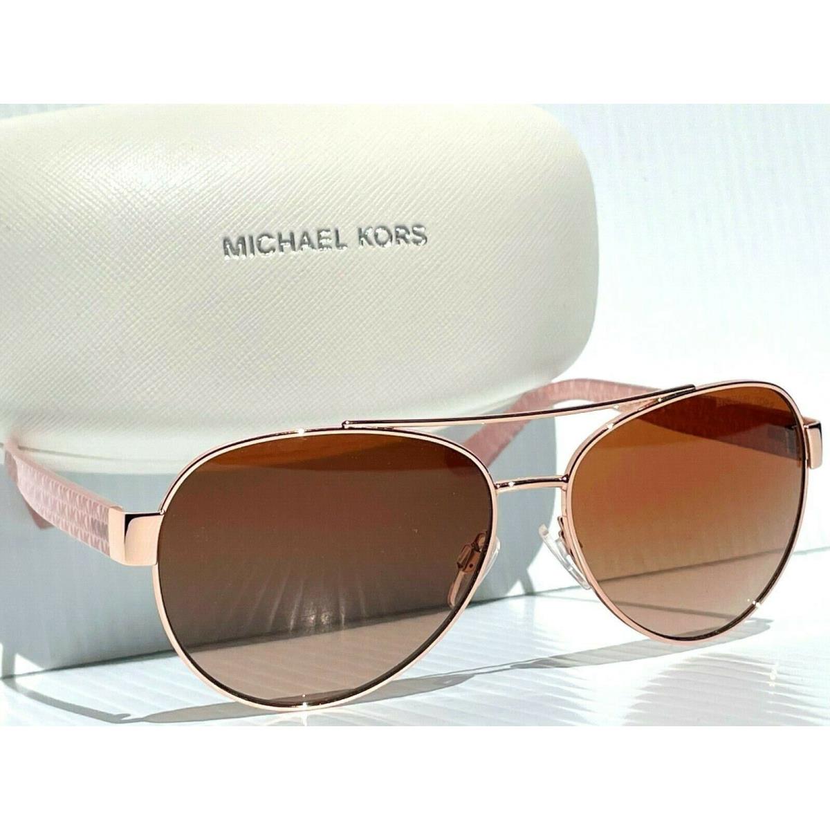 Michael Kors Blair 58mm Aviator Pink Rose Gold w Brown Gradient MK1014  Sunglass - Michael Kors sunglasses - 018211608120 | Fash Brands
