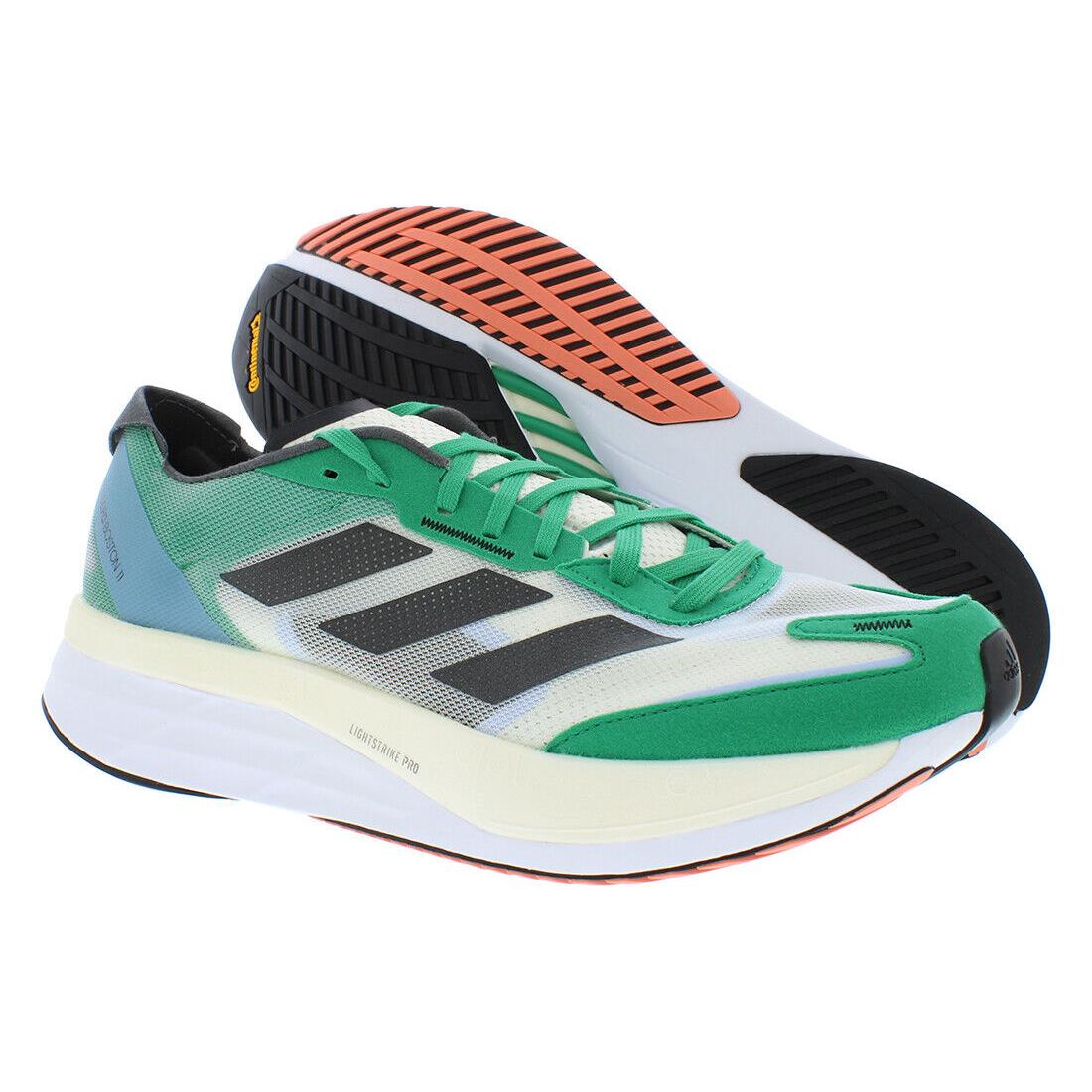 Adidas Adizero Boston 11 Mens Shoes Size 12.5 Color: White Tint/core - White Tint/Core Black/Court Green, Main: White