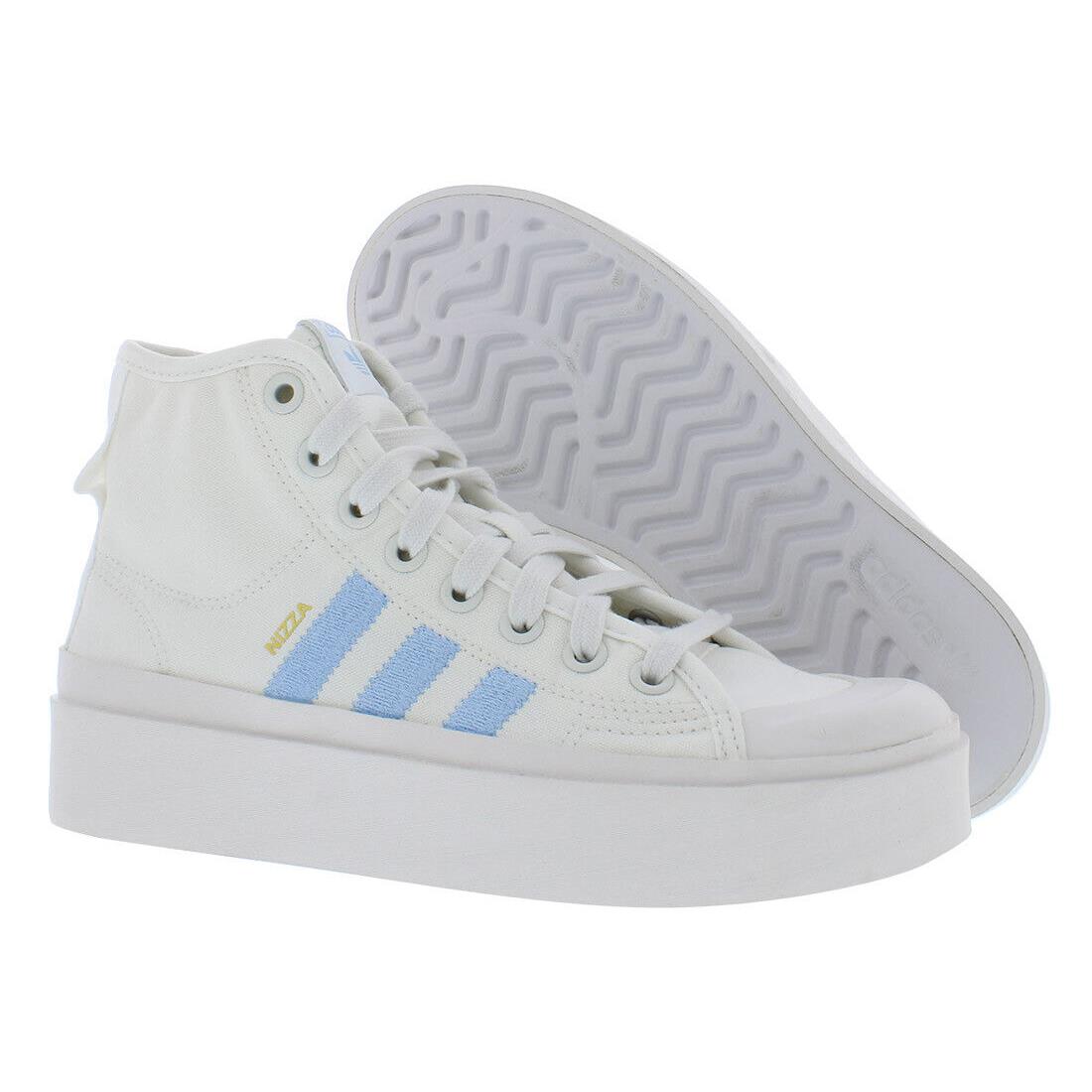 Adidas Nizza Bonega Mid Womens Shoes Size 7 Color: Cloud White/clear Sky/gold - Cloud White/Clear Sky/Gold Metallic, Main: White