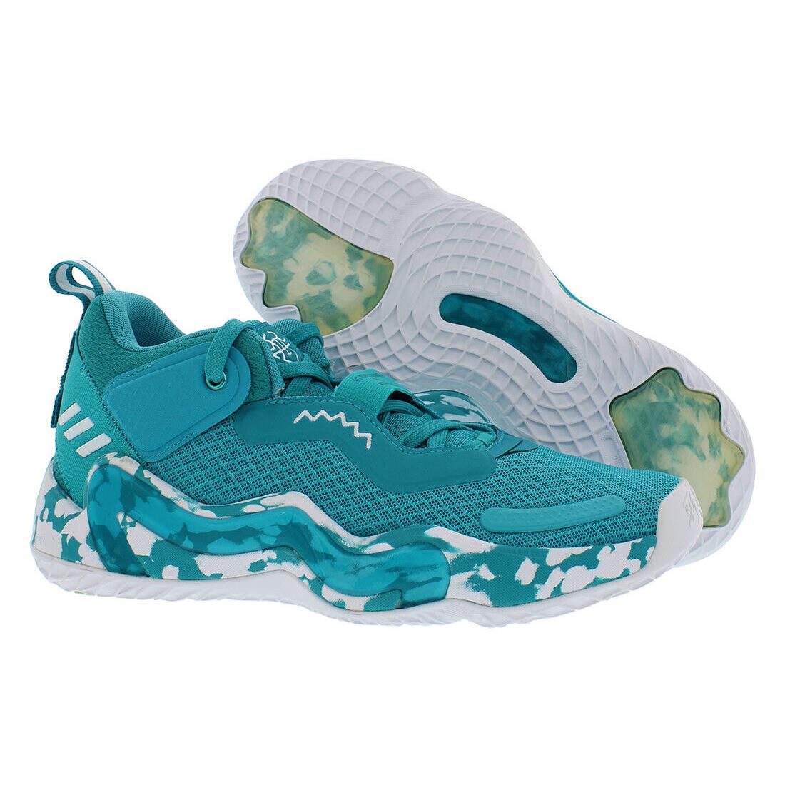 Adidas SM D.o.n Issue 3 Unisex Shoes Size 14.5 Color: Teal/white - Teal/White, Main: Blue