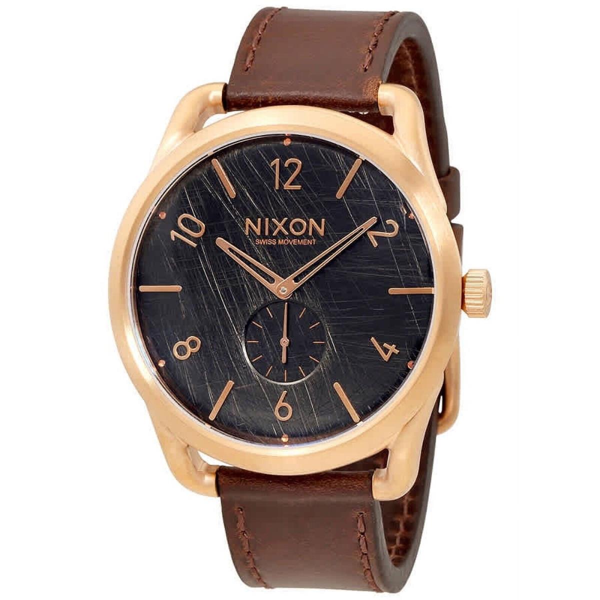 Condition Nixon C45 Leather Rose Gold Stainless Steel Mens Watch A4651890