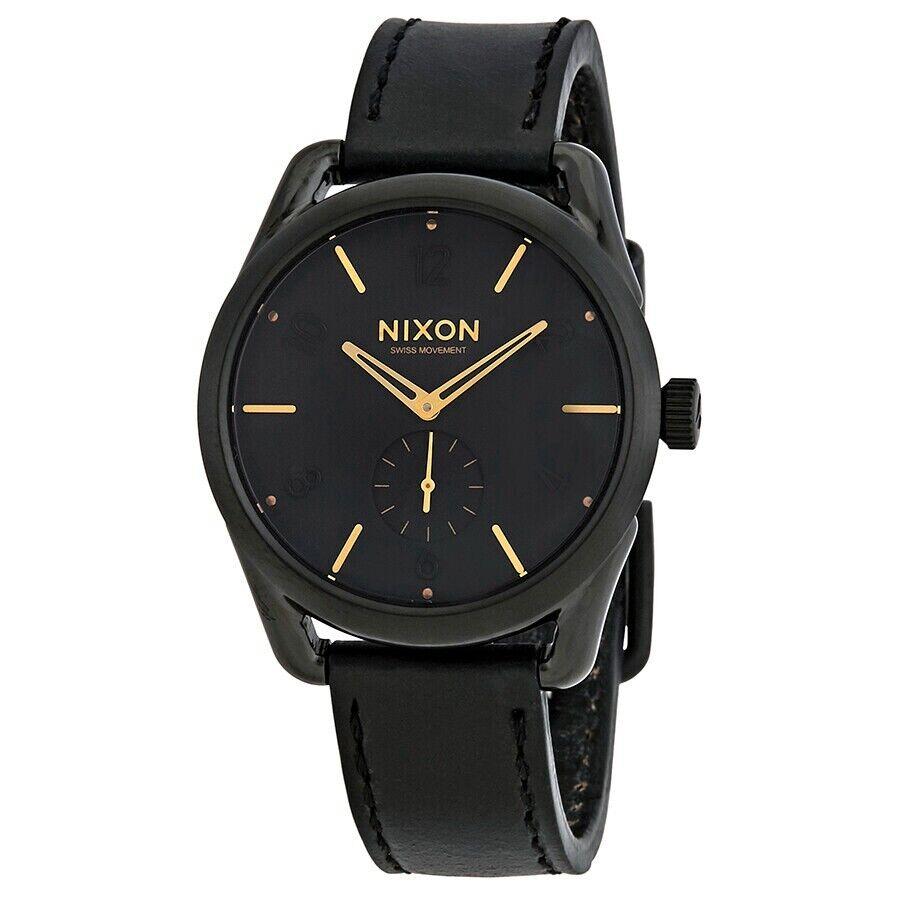 Nixon C39 Leather Black Swiss Quartz Analog Mens Watch A459010-00