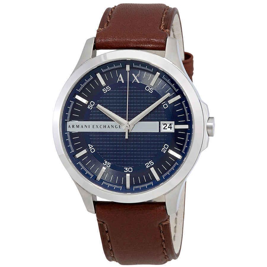 Armani Exchange Navy Dial Brown Leather Men`s Watch AX2133