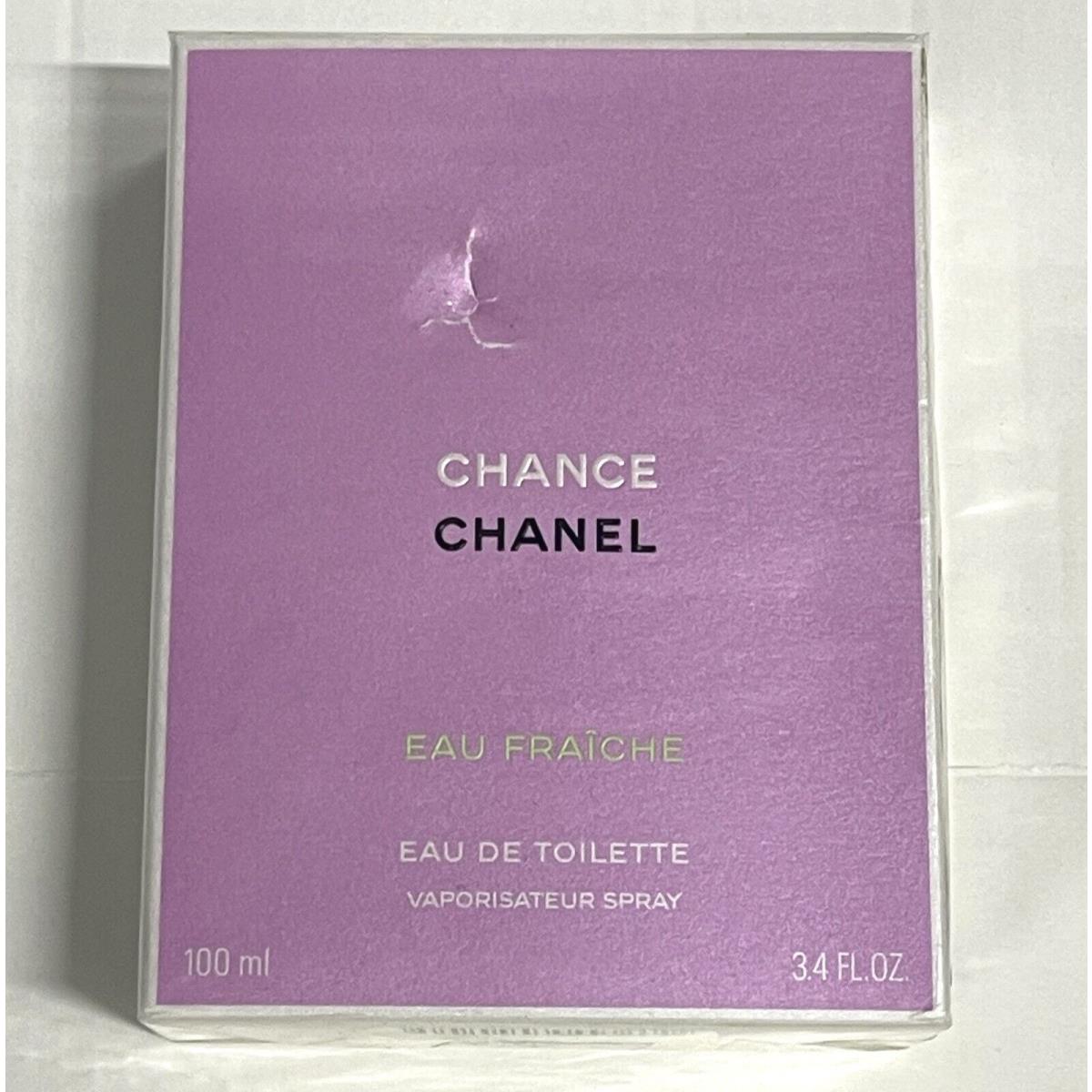 Chanel Chance Eau Fraiche Eau de Toilette Spray 3.4oz 100ml Box Little Damage