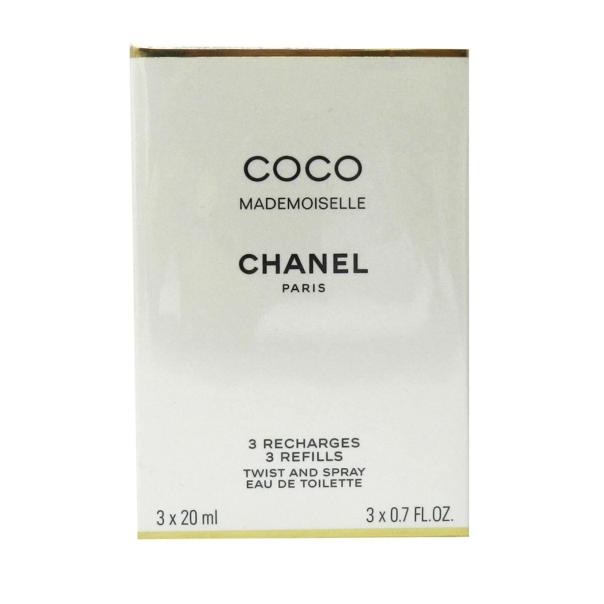 Chanel Coco Mademoiselle Eau De Toilette Twist Spray Refills 3 X 0.7 Ounces