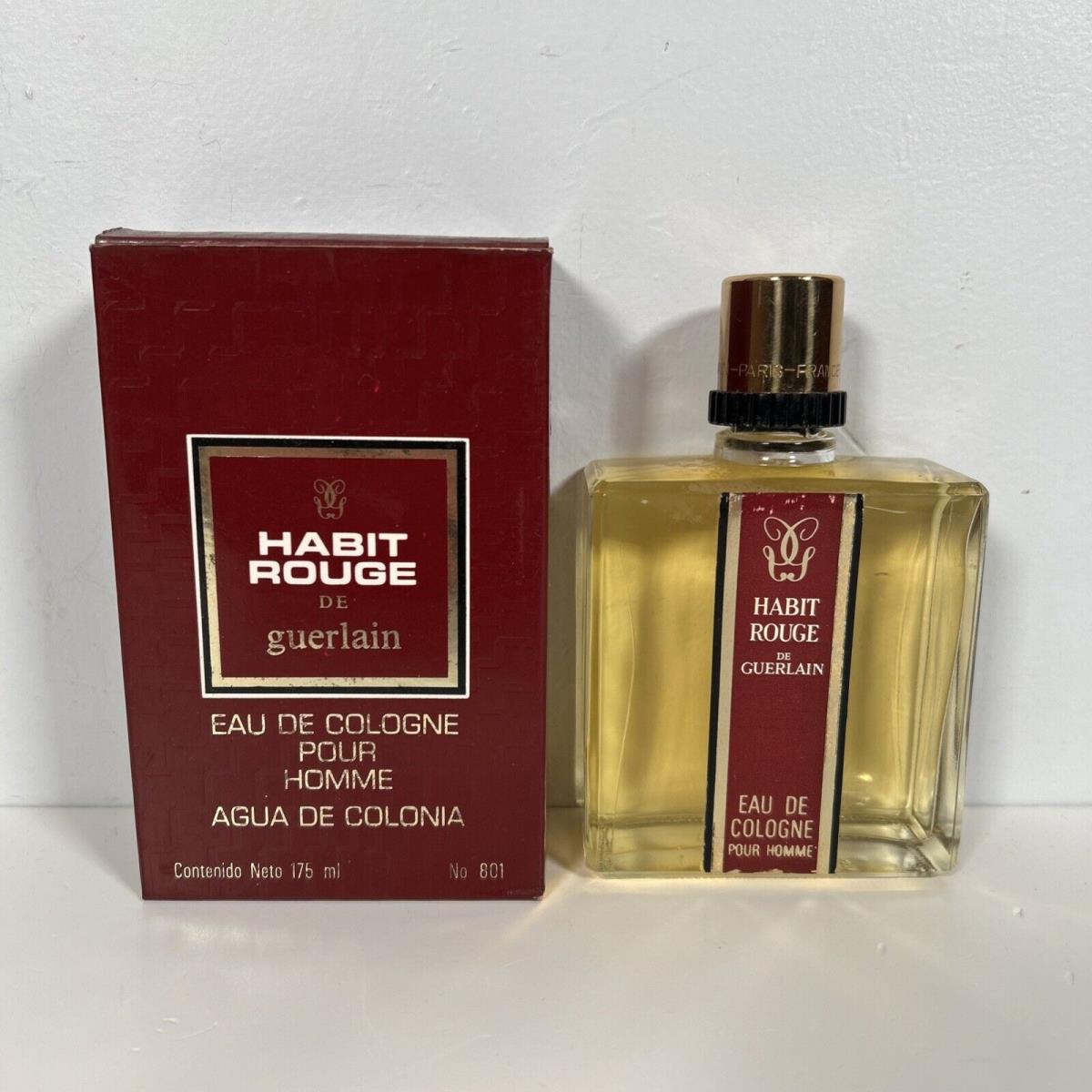 Habit Rouge De Guerlain 178 ml Eau de Cologne Agua De Colonia Rare Vintage