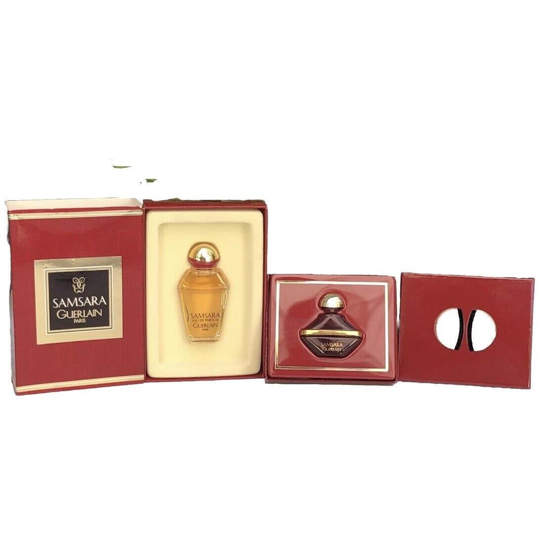 2 Vintage Samsara Guerlain Edp .25oz Mini Perfume + Micro Parfum Gift Set