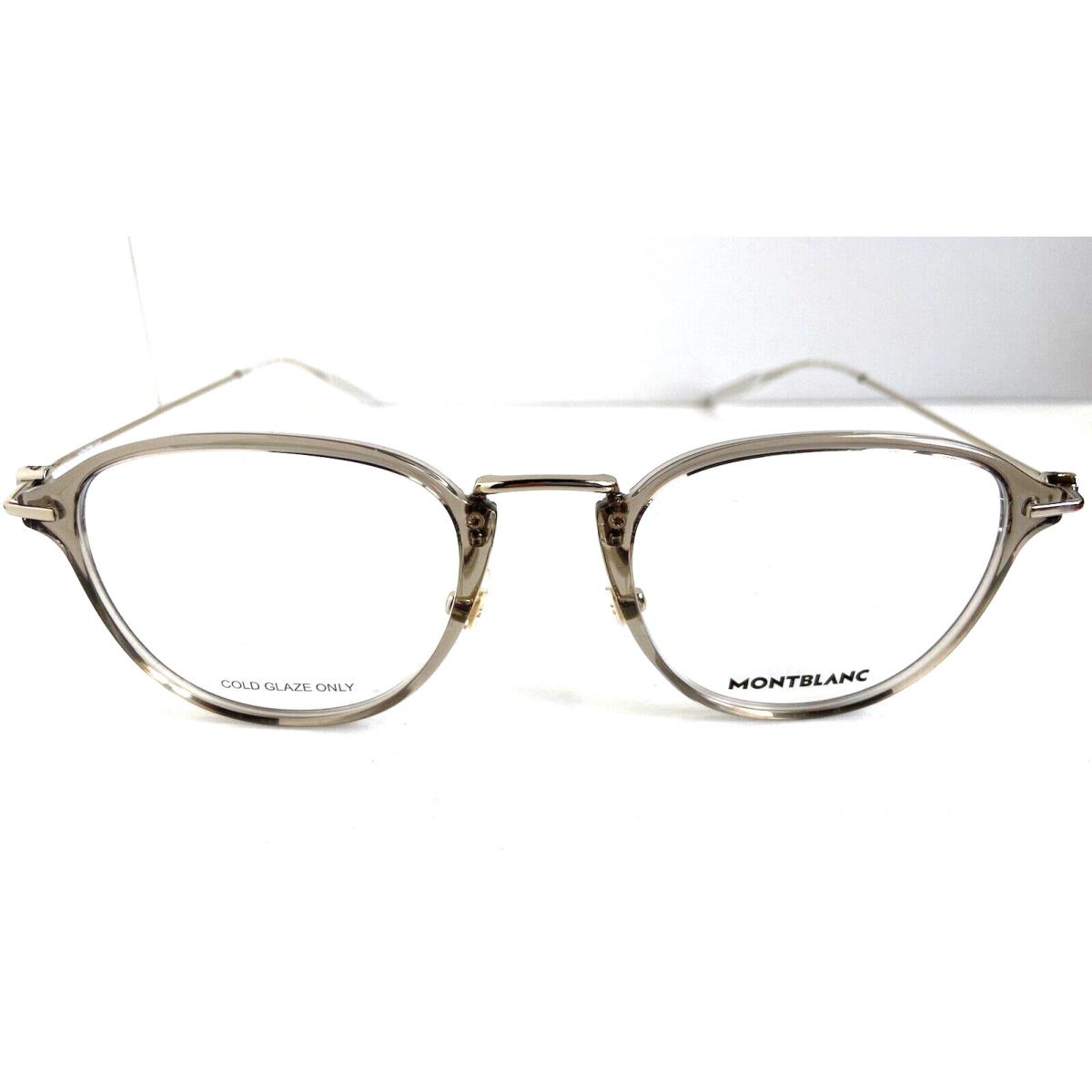 Montblanc MB 155O 003 51mm Gray Round Men`s Women`s Eyeglasses Frame Italy