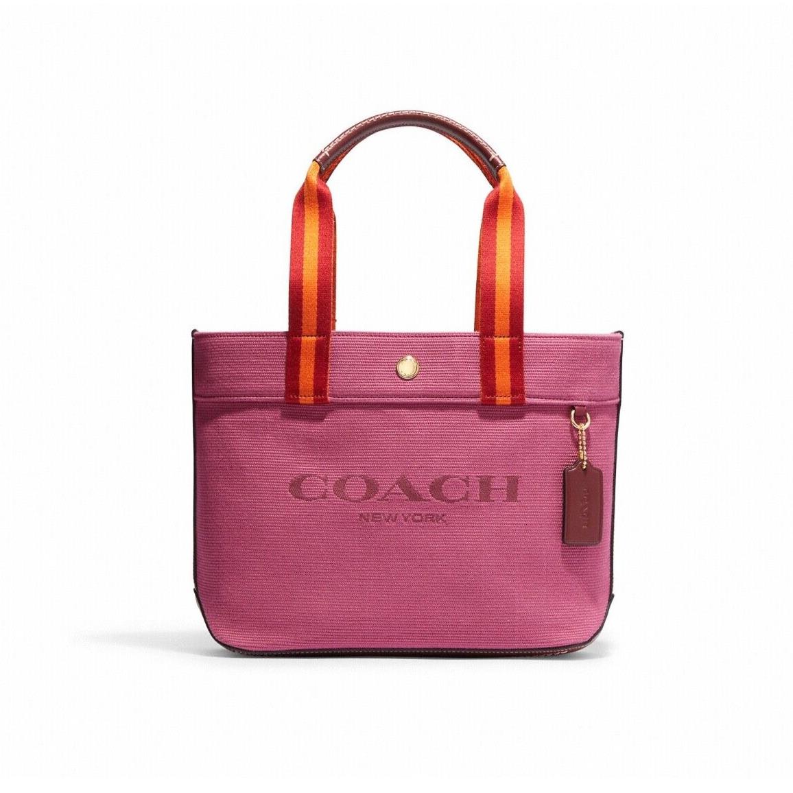 Coach Small Canvas Cotton Tote Bag Light Raspberry Pink Multi CK168