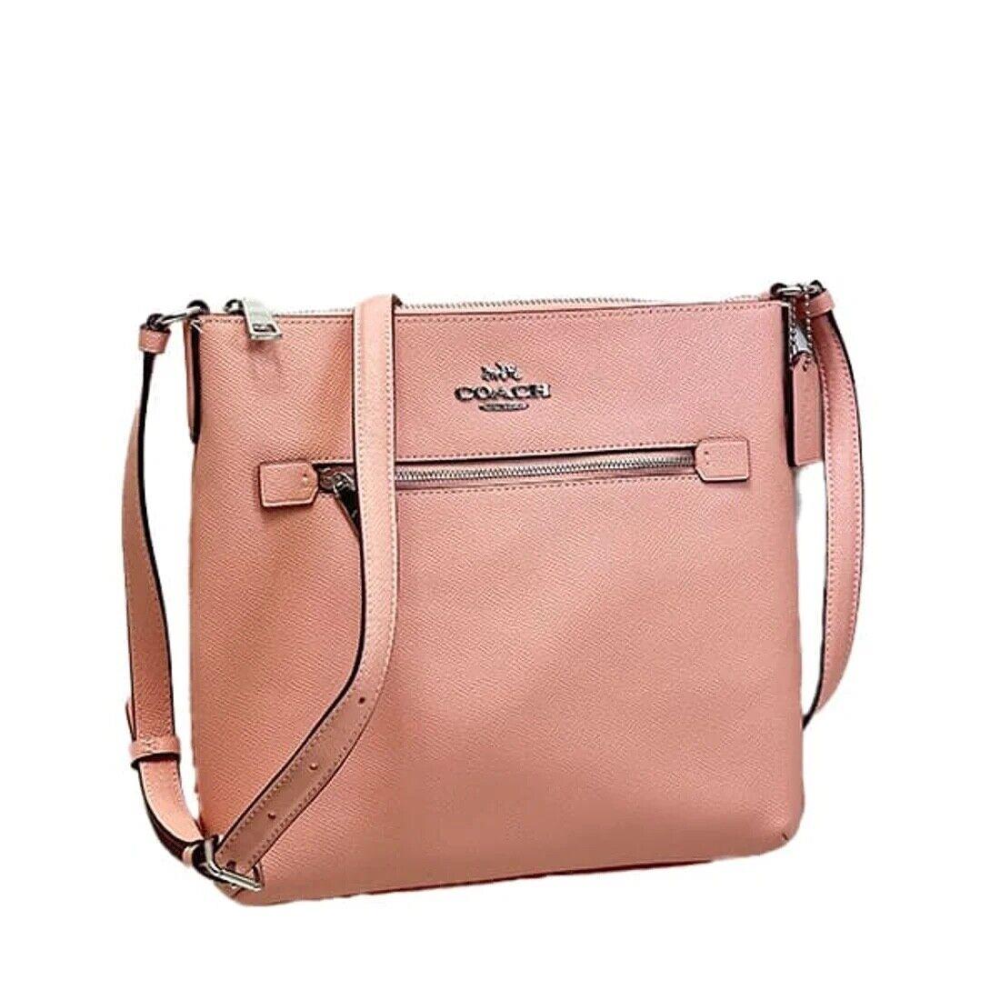 Coach Rowan Crossgrain Leather Crossbody In Color Light Pink C1556