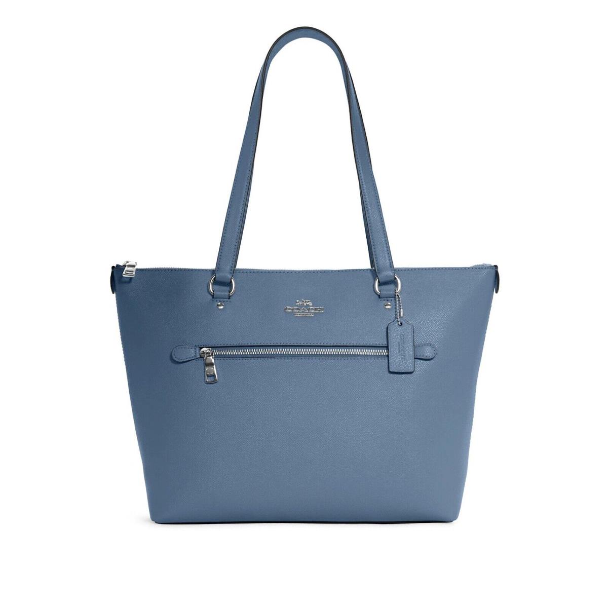 Coach Women`s Leather Gallery Tote Bag Indigo Blue 79608