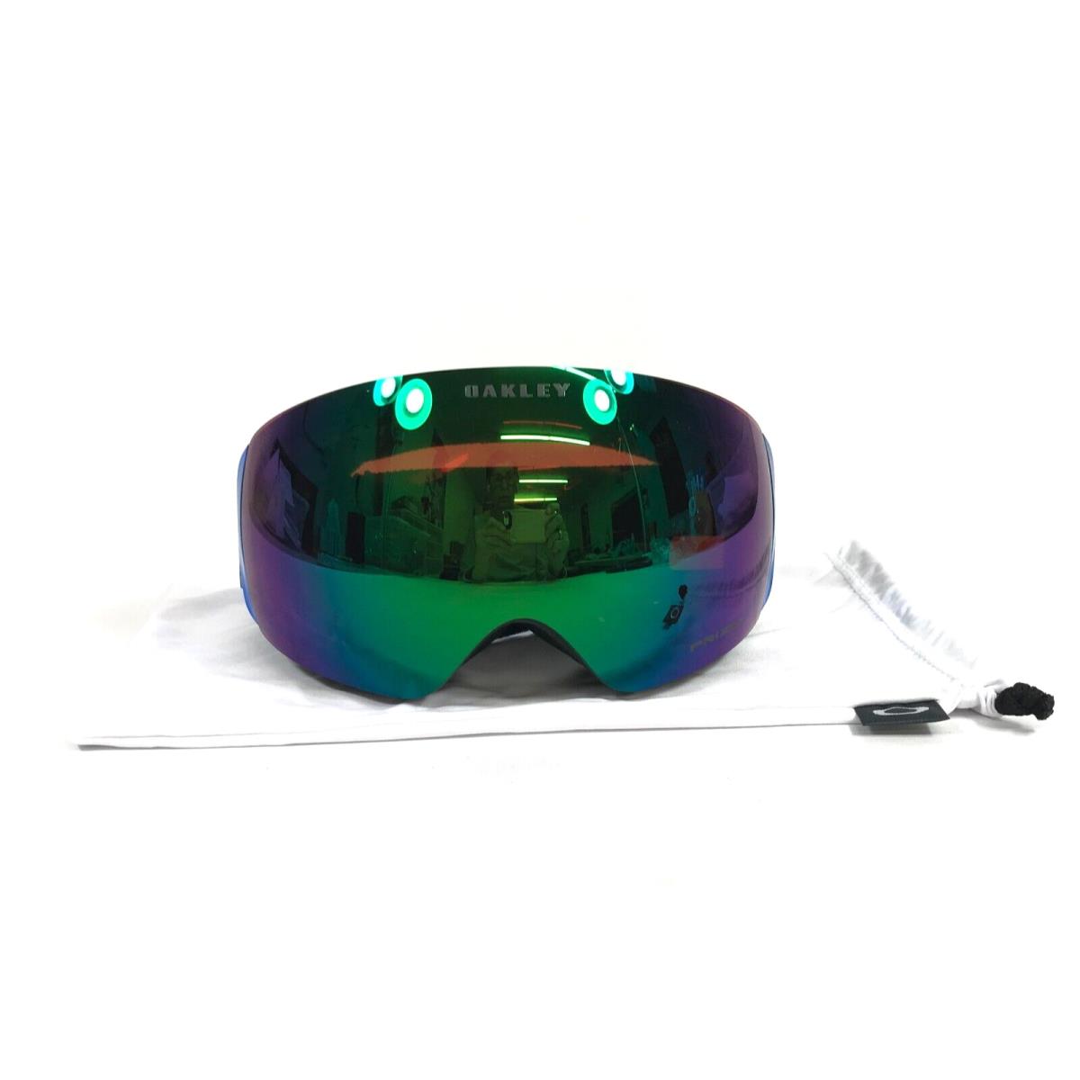 Oakley Snow Goggles Flight Deck XM OO7064-C000 Mikaela Shiffrin Sig w Prizm Jade - Frame: Blue, Lens: Green