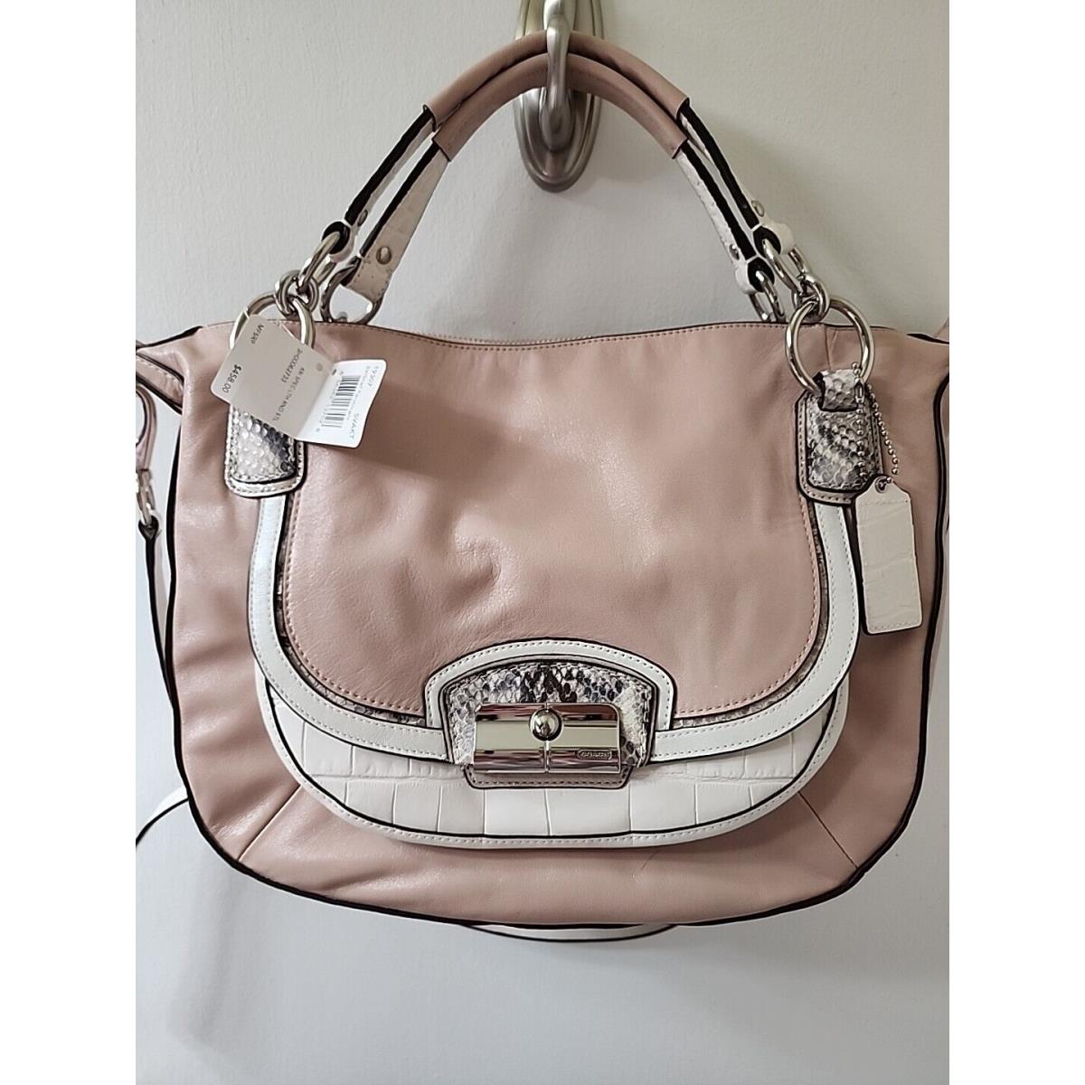 Coach Kristin Beige Leather Snakekin Detail Limited Edition Bag Satchel