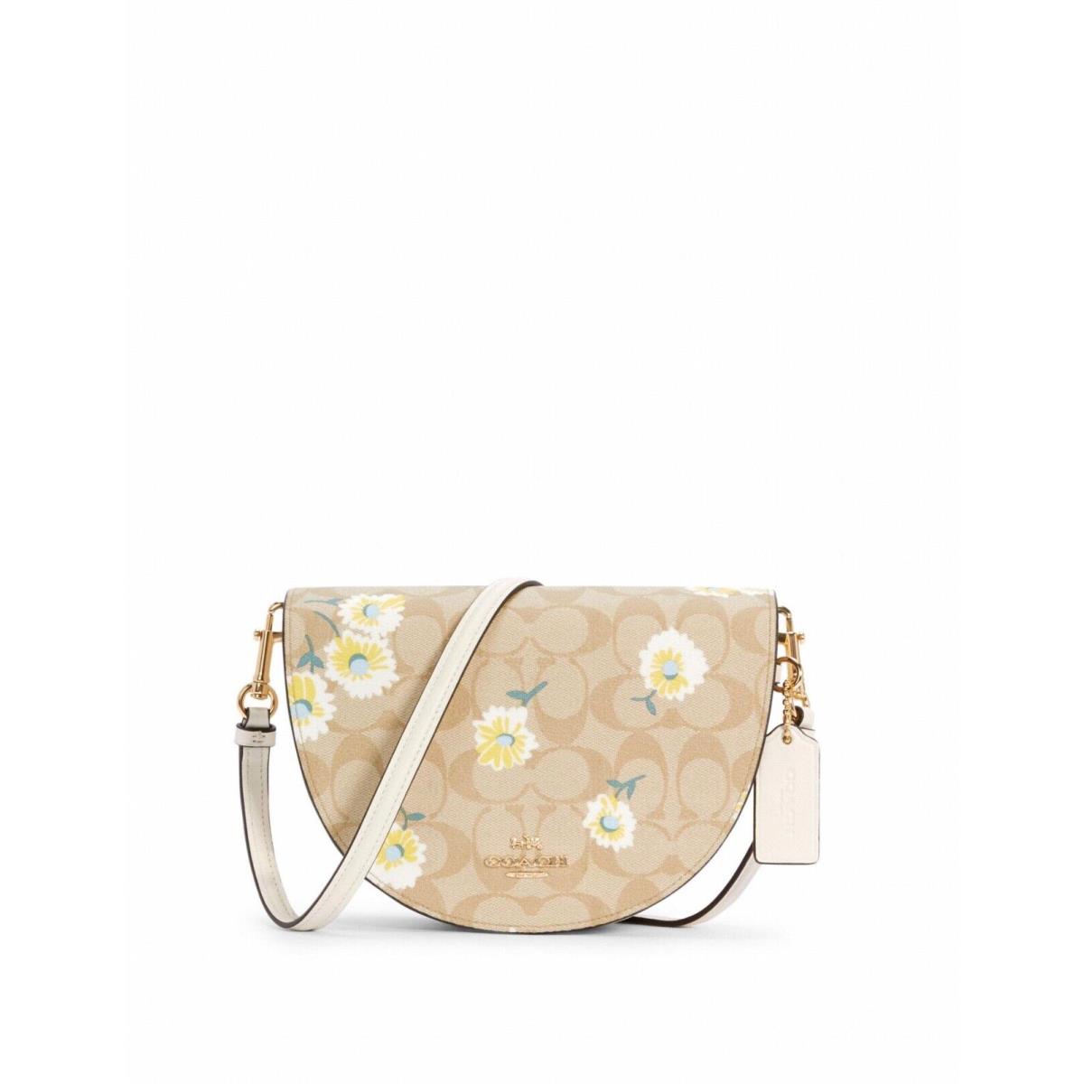 Coach Ellen Crossbody In Signature Canvas with Daisy Print Khaki Chalk C3597