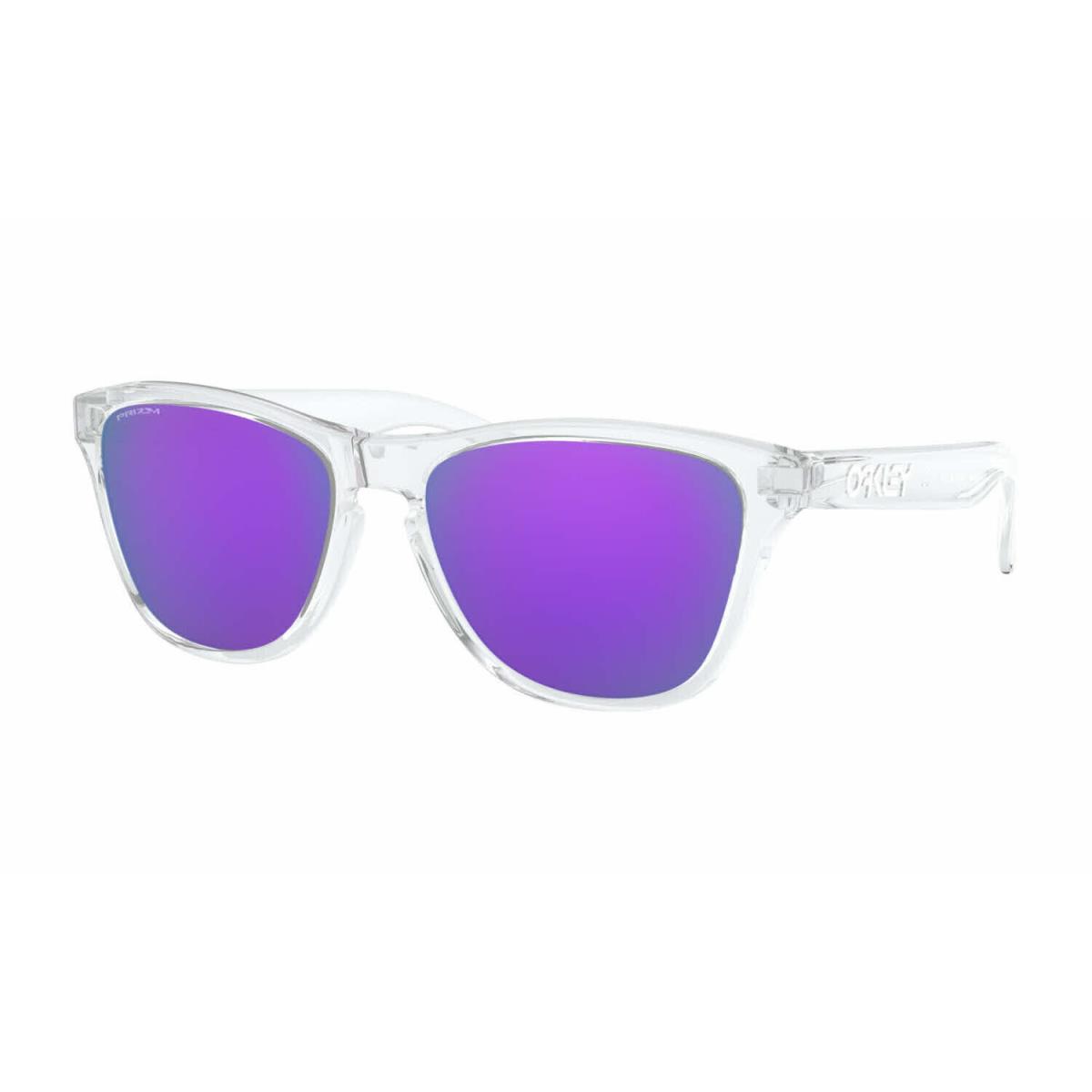 Oakley Youth Frogskins OOJ9006-14 Polished Clear Frame Prizm Violet Lens