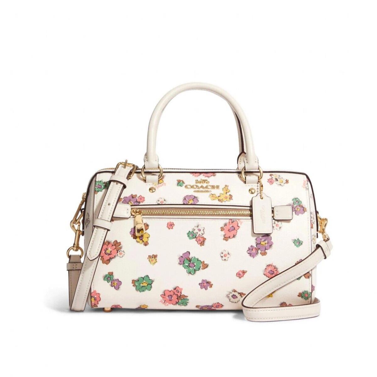 Coach Rowan Satchel Crossbody with Spaced Floral Field Print Chalk Multi CA229