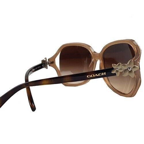 Coach Milky Light Brown Matte Gold Flower Women`s Sunglass L1033