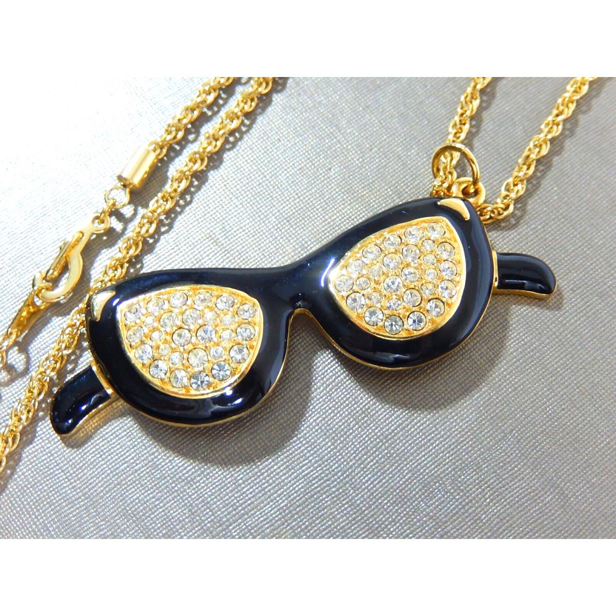 Swarovski Swan Signed Sunglasses Necklace Parisian Light BY Vonelle