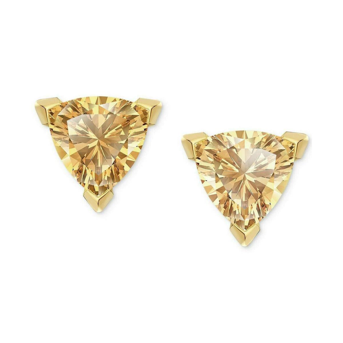 Swarovski Triangle Studs Earrings Yellow Crystal Gold-tone Plated -5523550