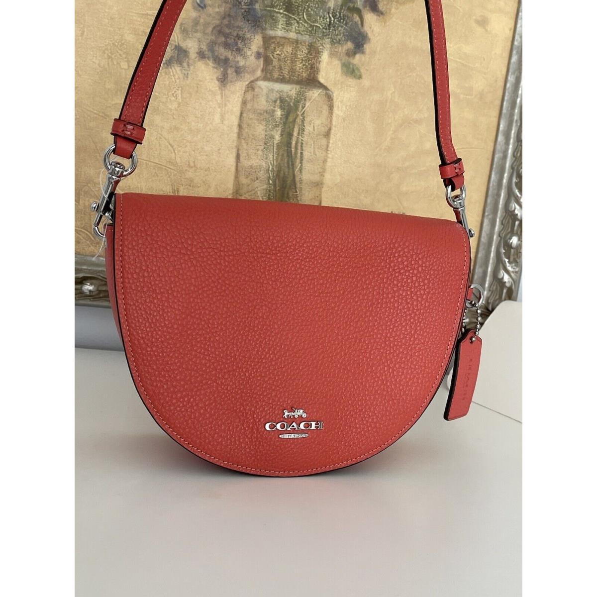 Coach Ellen Small Tangerine Pebble Leather Crossbody Clutch C1432