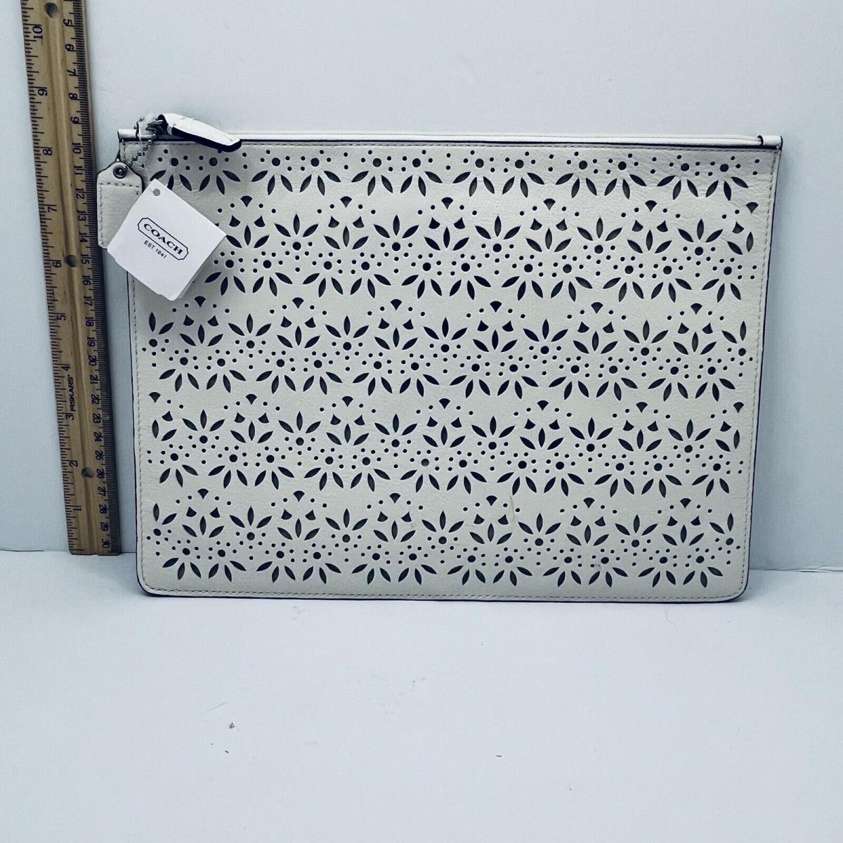 Coach Tech Pouch Taylor Ivory Eyelet Tablet Case Clutch