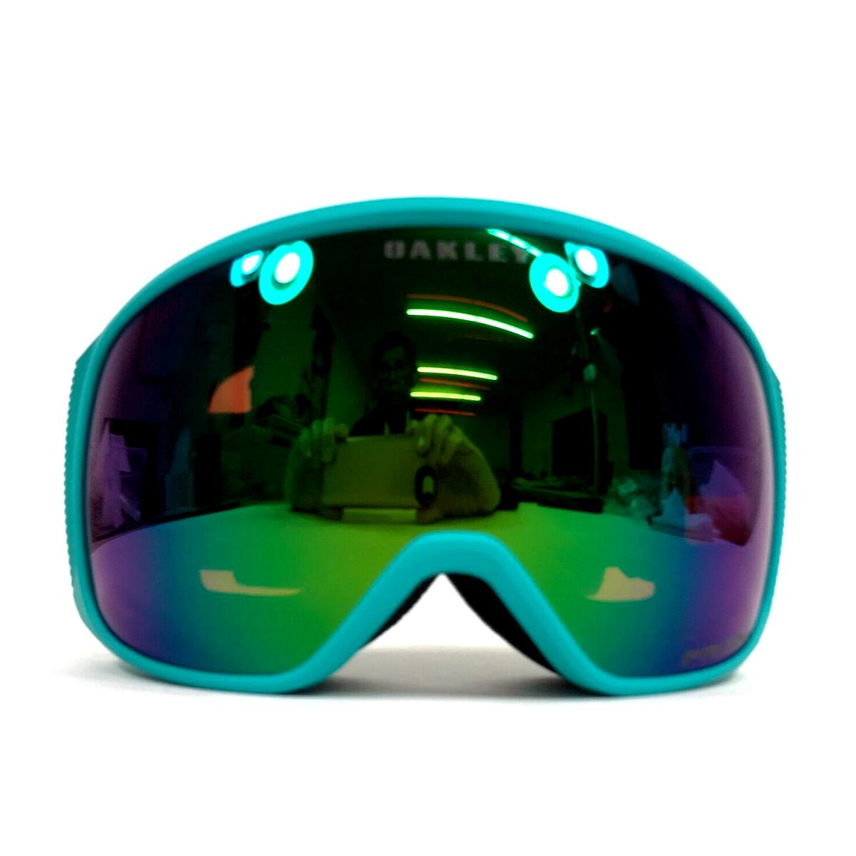 Oakley Snow Goggles Flight Tracker M OO7105-4800 Celeste Crackle with Prizm Jade - Frame: Multicolor, Lens: Green