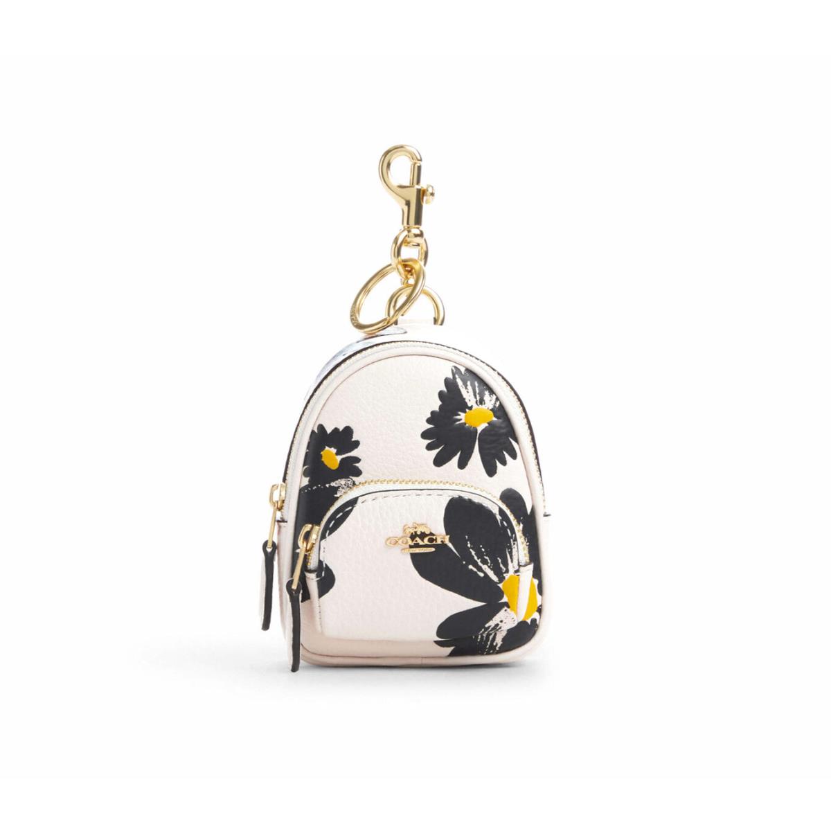 Coach Mini CZ605 Court Backpack Bag Charm with Floral Print