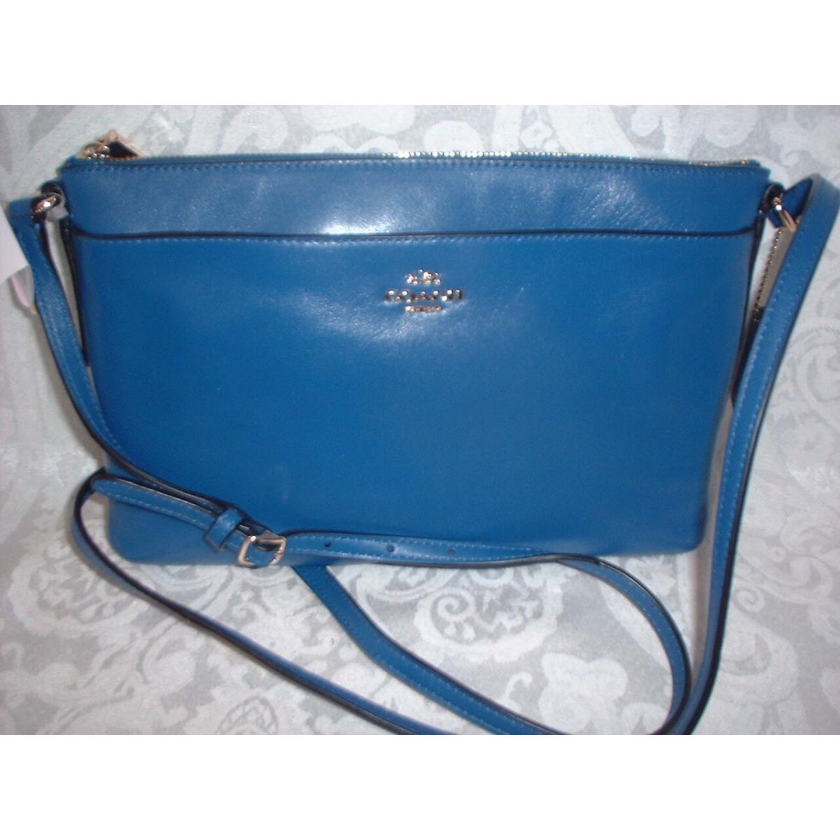 Coach Smith Leather East West Swingpack Crossbody Handbag 52638 Teal