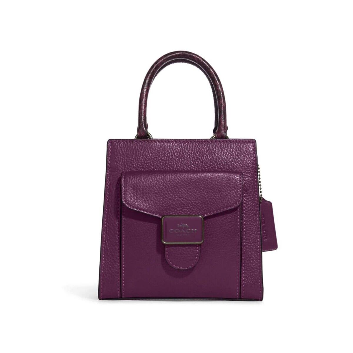 Coach Women`s Leather Mini Pepper Crossbody Bag Boysenberry Purple CC884